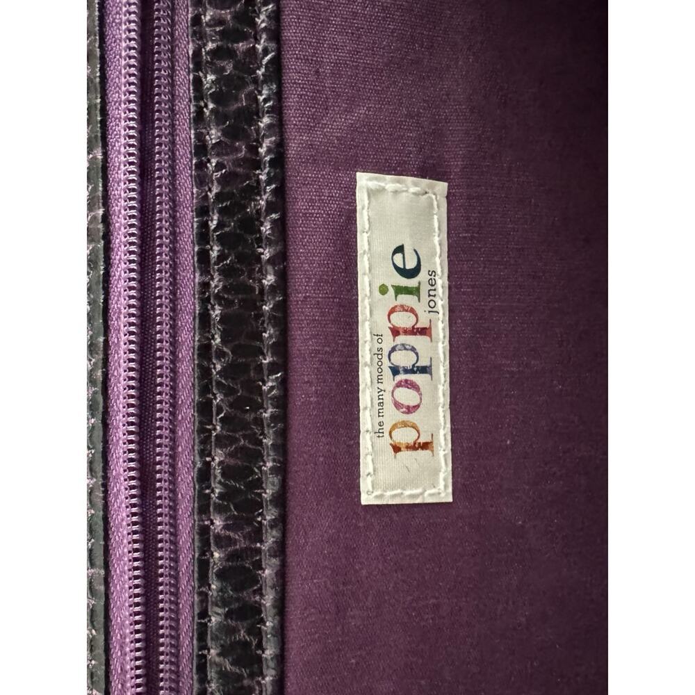 POPPIE JONES Purple & Black Snake Skin Clutch Handbag Size Large Large - Picture 6 of 6